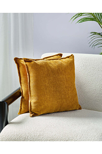 REDTAG وسائد من الشنيل الأصفر (عبوة من قطعتين)