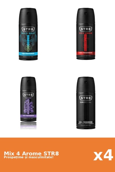 str8 Set 4 Mix STR8: 1x Game, 1x Original, 1x Red Code, 1x Wild Beat