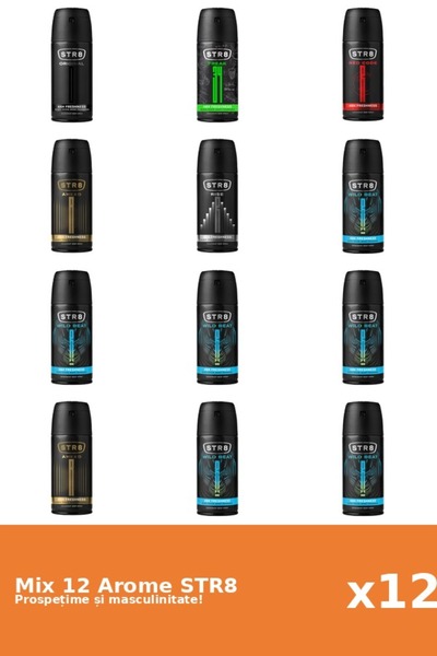 str8 Set 12 Mix STR8: 2x Ahead, 1x FR34K, 1x Original, 1x Red Code, 1x Rise, ...
