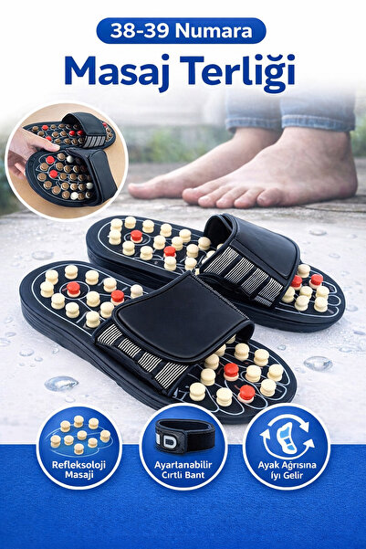 TeknoEser 38-39 Numara Masaj Terliği – Refleksoloji Tabanlı, Ayarlanabilir Cı...