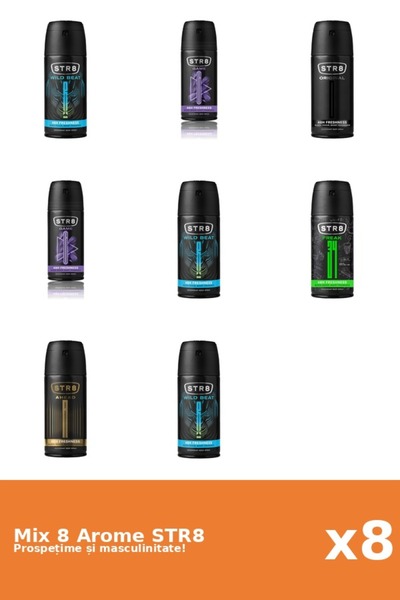 str8 Set 8 Mix STR8: 1x Ahead, 1x FR34K, 2x Game, 1x Original, 3x Wild Beat