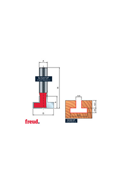 Freud 52- Κόφτης προφίλ σχισμής Τ, επιμεταλλωμένος με CMS, Z=2, με στέλεχος, ...