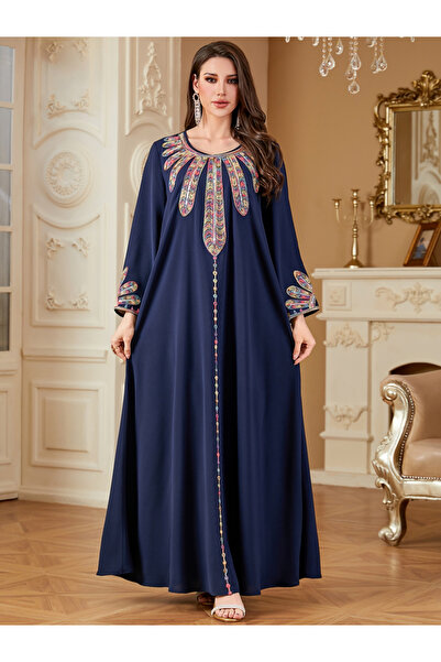 Take Two By Styli Women Sequin Panel Long Sleeve Jalabiya