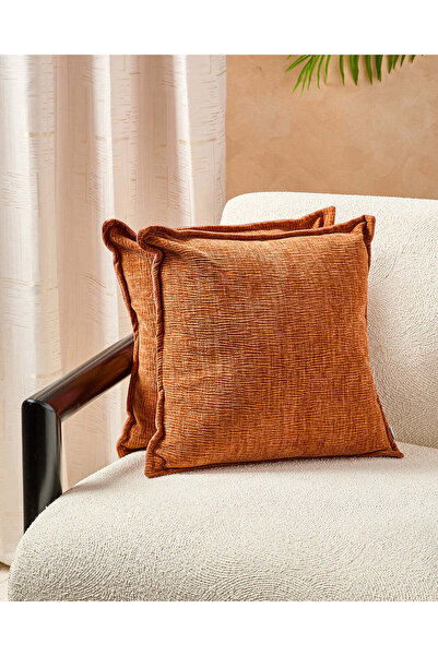 REDTAG طقم وسائد من الشنيل البني (عبوة من قطعتين)