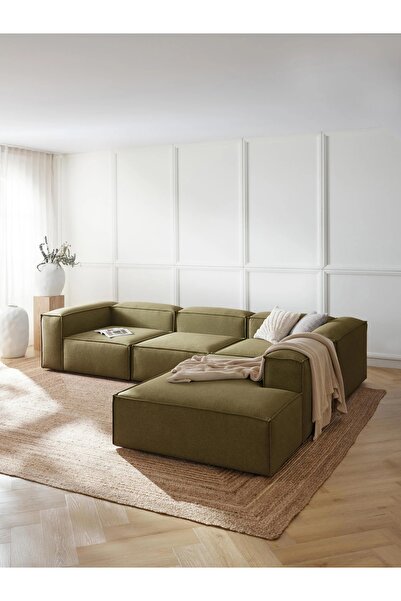 S Home Design Concept Frida 4 Modül Dinlenme Puflu 290x240 cm, Sağ Köşe, Kete...