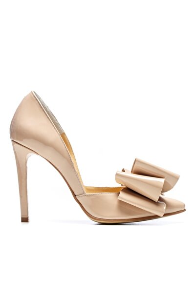 The 5th Element Nude Glow genuine leather stiletto shoes with bow