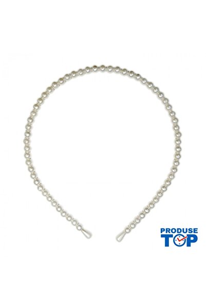 Produse.Top Headband, metal crown with white decorative pearls BP03