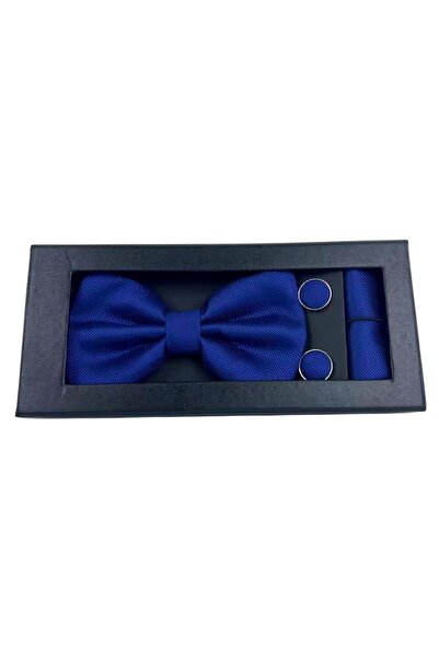 velve Set 3 piese Elegant pentru barbati, cu papion, butoni si batista din st...