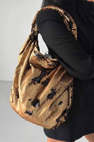 AYAKKABI PRENSİ Usra Sequined Milk Coffee