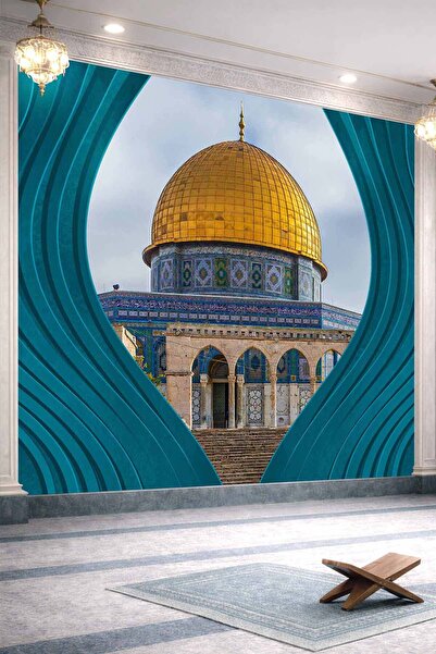 dreamwall Mescid-i Aksa Kubbetü’s-Sahra Perspektifli Tek Parça Tekstil Duvar ...