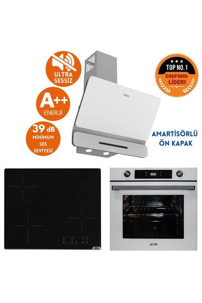 Ferre ve AFM Tech Marka Sessiz İdol Elek.Vitro Beyaz Dijital Ankastre Set (D0...