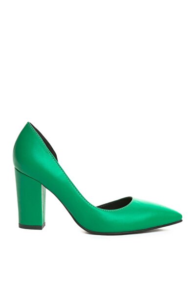 The 5th Element Green Cut leather high heel shoes