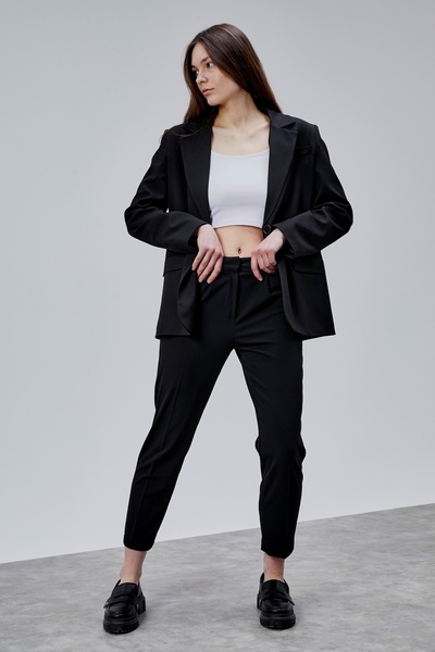 Bolivente Black Double-Breasted Regular Blazer Suit