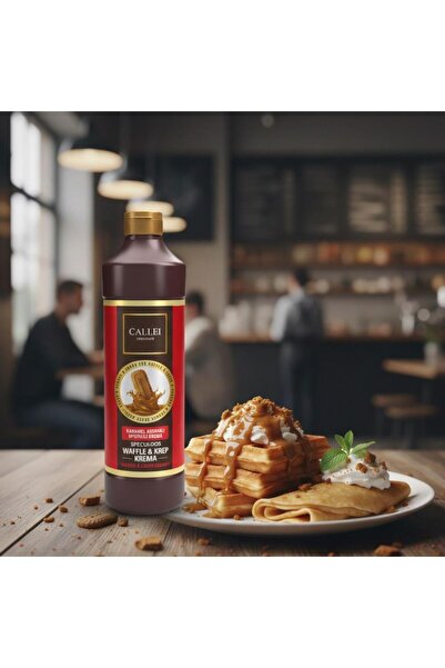 Callei Chocolate Karamelize Bisküvili Waffle & Pancake Çikolata Sosu 1 Kg – Yoğun Aromalı Tatlı Sosu