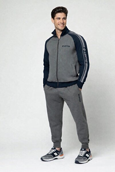 Lotto Men's tracksuit LA2036, set of zippered sweatshirt and pants, regular fit