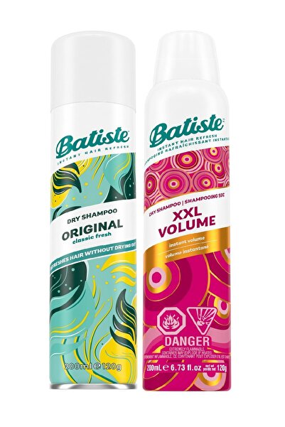 Batiste Kuru Şampuan Seti 200 ml x2 – Original Temizlik + XXL Volume Hacim Et...