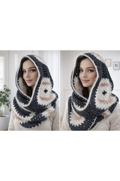 Feniks Soft Textured Hooded Scarf