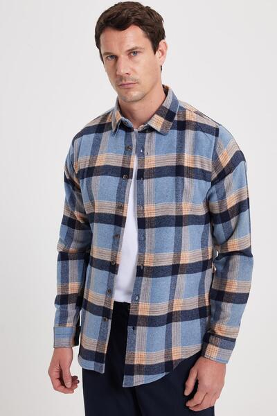 Tudors Men's Slim Fit slim fit checkered winter lumberjack shirt