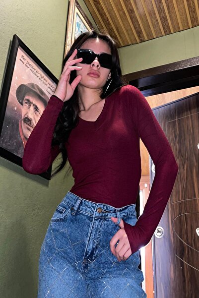 Noa&Noa Noa Noa V Yaka Basic Crop - Bordo BORDO