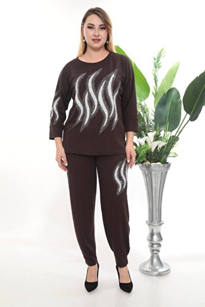 JERFİ Women's Plus Size Double Modal Set