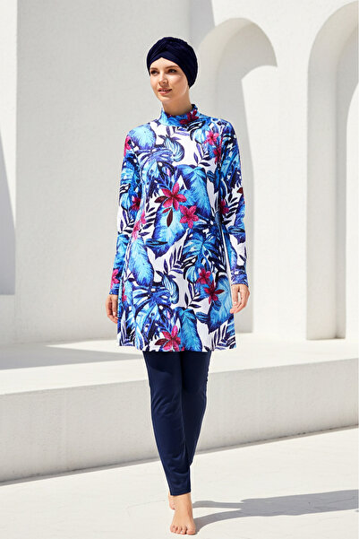 Marina Full Covered Hijab Swimsuit Navy Blue 1965