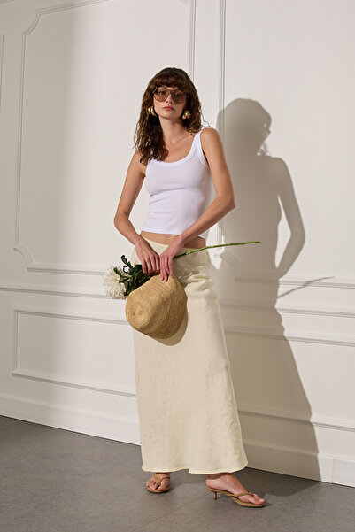 Beyyoglu %100 Keten Uzun Etek