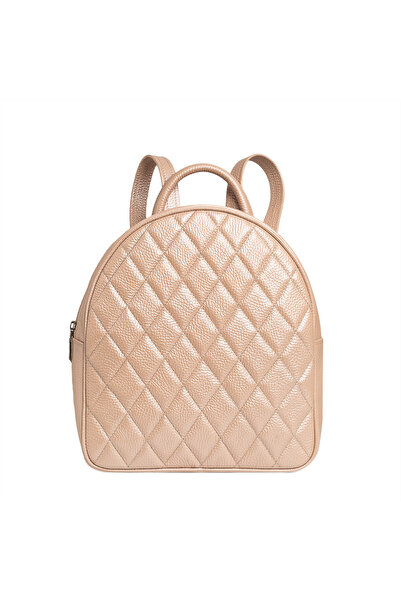 LAURA OLARU ZĀMBĀRICI Quilted Backpack Nude Rose