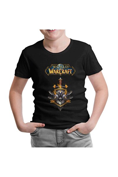 Lord T-Shirt تيشيرت وورلد أوف ووركرافت - تي شيرت أسود للأطفال بشعار وورلد أوف...