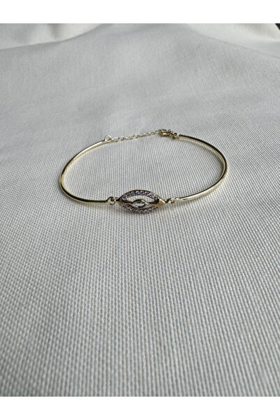 bijux by mrv White Stone Eye Thin Cuff Bracelet