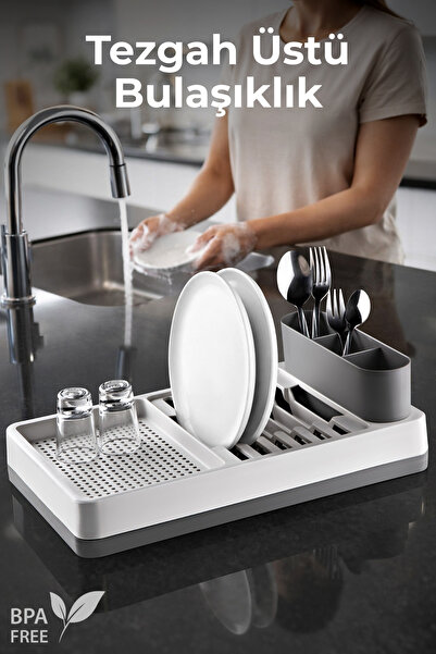 Nandy Home Pratik Tezgah Üstü Bulaşıklık - Dayanıklı Plastik Tabaklık