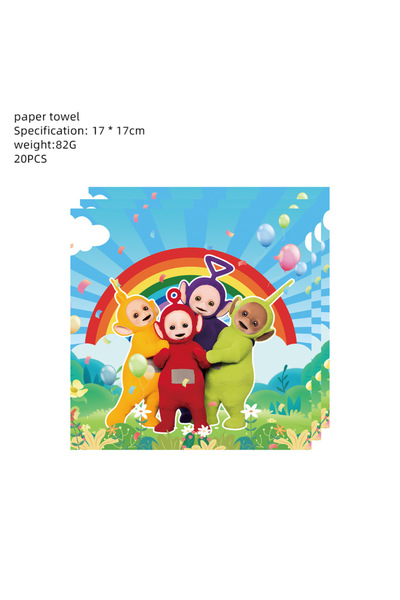 Miniso 20 منديل ورقي بتصميم شخصيات تليتابيز، زينة لحفلات أعياد ميلاد الأطفال،...