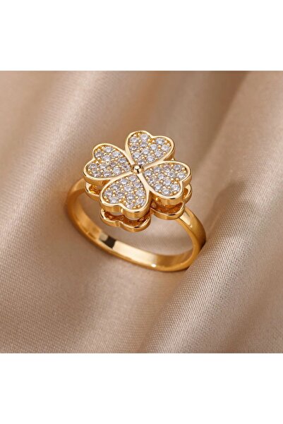 Choice خواتم أنيقة قابلة للتعديل JZ3830G بتصميم زهرة وفراشة من الزركون للنساء...