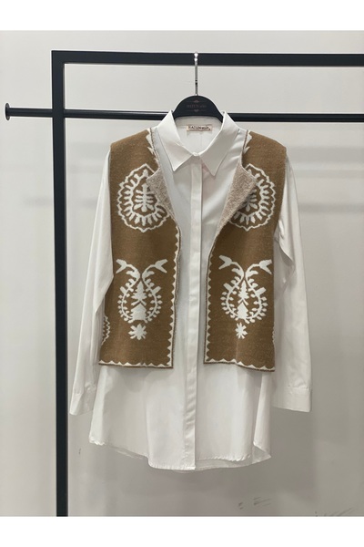 Hatun Atila Patterned Fleece-Lined Knitwear Vest