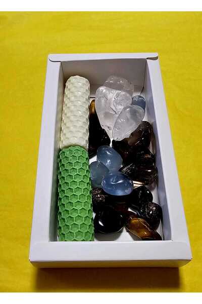 Shiro Crystal grid set (Clear Quartz / Garnet / Tiger's Eye / Celestine / Smo...