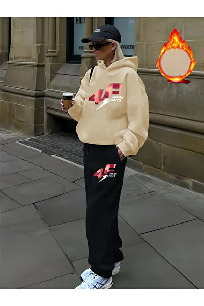 ELAN WEAR Women Printed Hooded Tracksuit Set