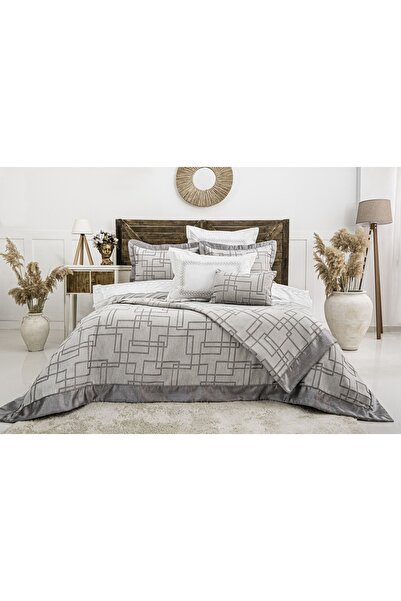 Calantha Home Collection طقم زينة زواج ميجان مكون من 8 قطع - رمادي 240 × 260 ...