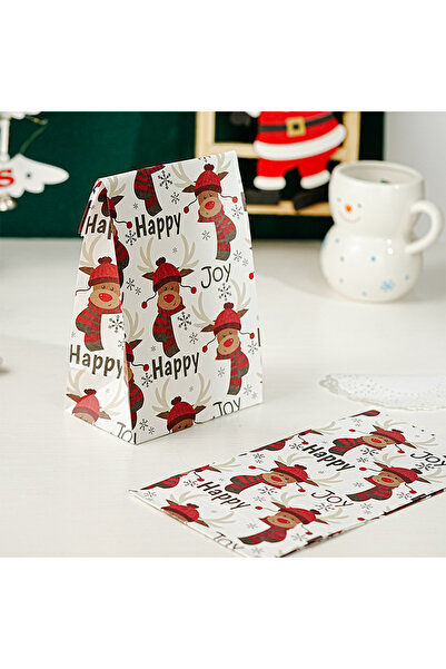 Choice 5pcs Style B 5/10pcs Kraft Paper Christmas Cookie Candy Bag Biscuit Sn...