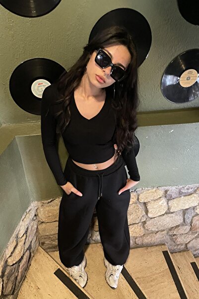 Noa&Noa Noa Noa Two-Pleated Wide-Leg Elasticated Sweatpants - Black Black