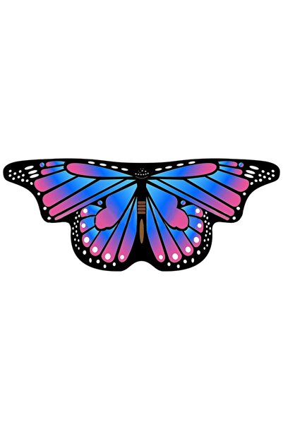 Choice 10 Kids Butterfly Wings Cape Girls Fairy Shawl Pixie Cloak Fancy Color...