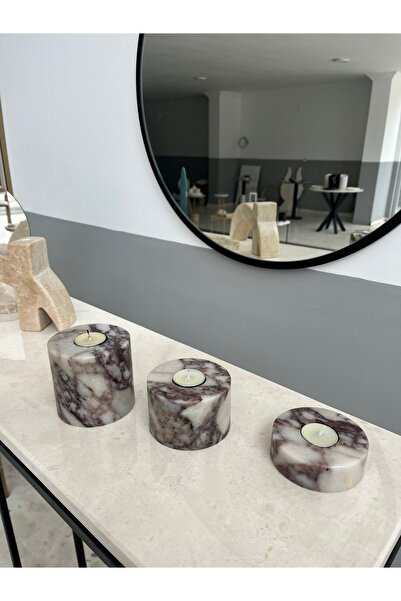 mermosamarble Calacatta Violet Mermer 3’lü Set Mumluk