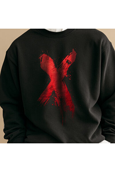 Crea Eymer Wear Світшот з велосипедним коміром Red X No Fear - чорний