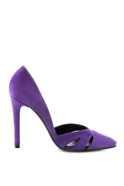 The 5th Element Purple Cut Out Genuine Leather Stiletto Shoes
