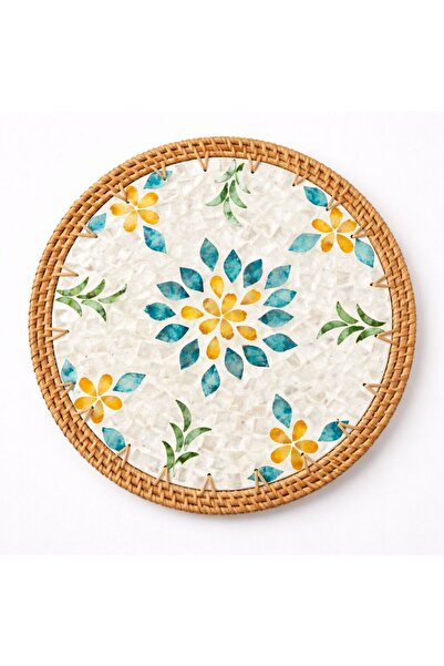 YONCA ART CONCEPT MİEN MARKA RATTAN SEDEFLİ SUPLA, SUNUMLUK- ÖZEL GÜN,DAVET,Ç...