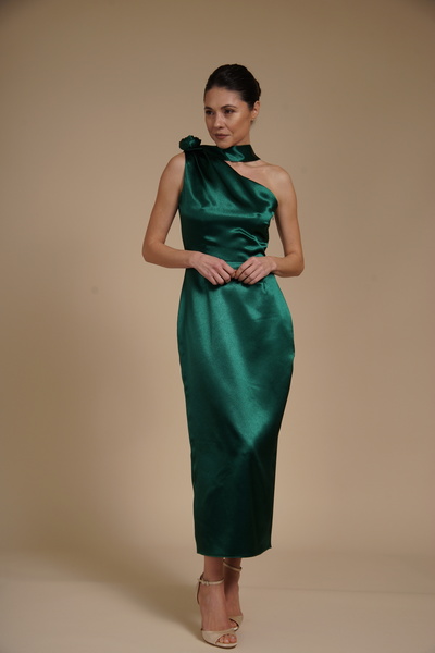 Velinna Rochie midi elegantă din satin cu detalii florale și croială midi pe ...