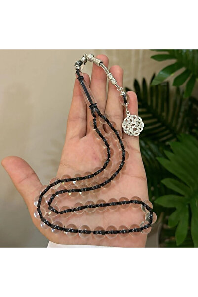 Generic Transparent Bakelite prayer beads with black thread