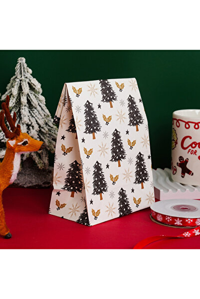Choice 5pcs Style D 5/10pcs Kraft Paper Christmas Cookie Candy Bag Biscuit Sn...