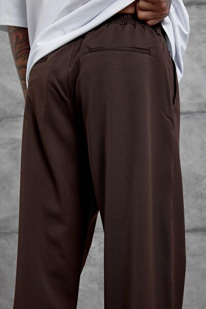 NOMARC Brown Gst Fabric Baggy Trousers