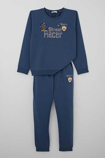 Breeze Boys' Tracksuit Set Street Racer Embroidery Printed 4-8 Years, Indigo