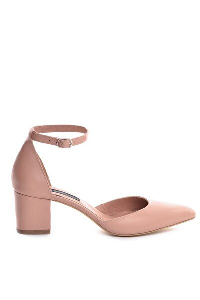 The 5th Element Pantofi cu toc gros piele Nude SOMON Fancy Flats
