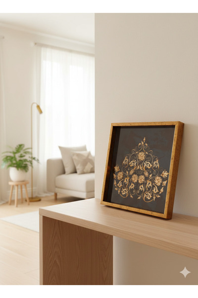 zaTen Pazar Tasarım Ahşap Çerçeve Görünümlü Sunum Tepsisi - Hediyelik Dekorat...